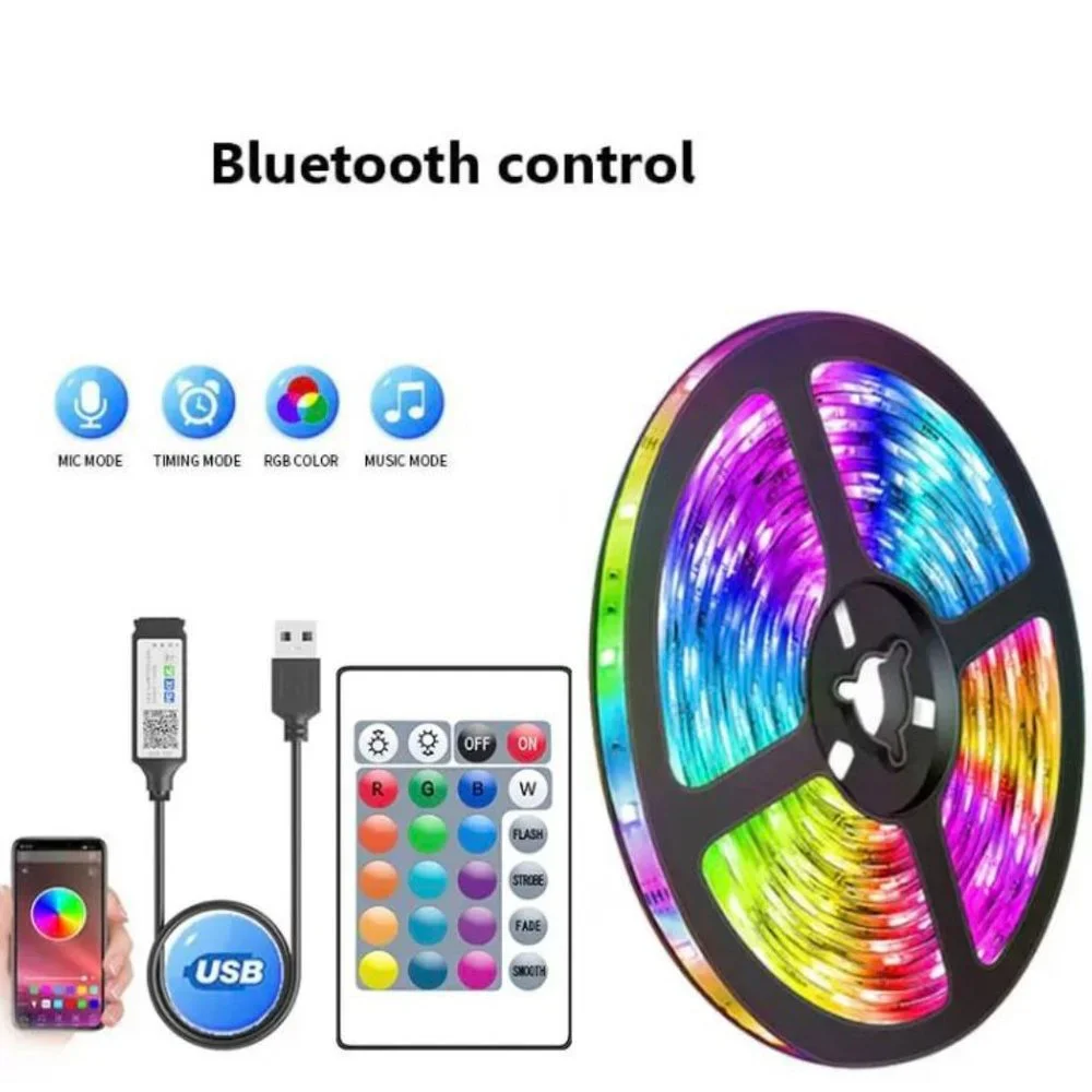 16 ft LED Strip Lights Remote Control Bedroom Waterproof for Indoor Outdoor Use